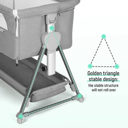 Bassinet for Babies Large Volume and Mobile with Storage Basket Bedside Sleepers for 0 to 6 Months Baby Infants