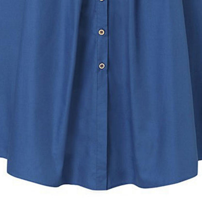 Big Hem Women Long Skirt Solid Color High Waist All Match Button Decor A-line Summer Loose Maxi Skirt Female Garment