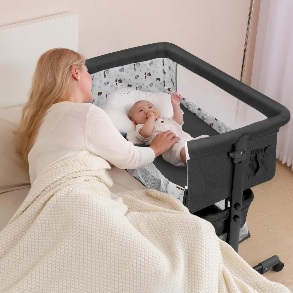 Baby Bassinet, Baby Basinet Bedside Sleeper, Easy to Fold Portable Crib Side Bassinet 2026 new Style Girl/boy bassinets