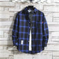 Spring New Korean Style Plaid Shirts Men's Handsome Long-sleeved Loose Casual All-matching Shirt Coats 2026 Trend Men's Clothing