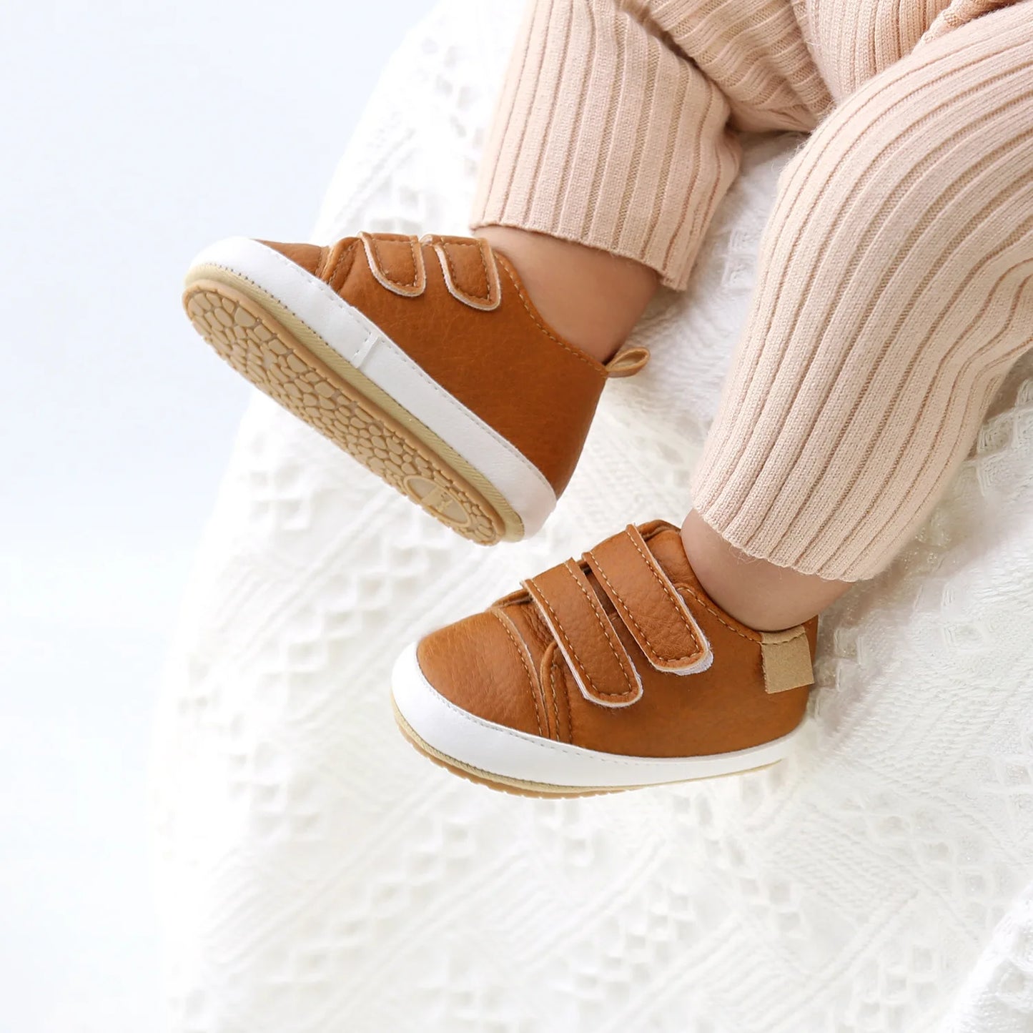 Meckior Baby Shoes Retro Leather Boy Girl Shoes Multicolor Toddler Rubber Sole Anti-slip First Walkers Infant Newborn shoes