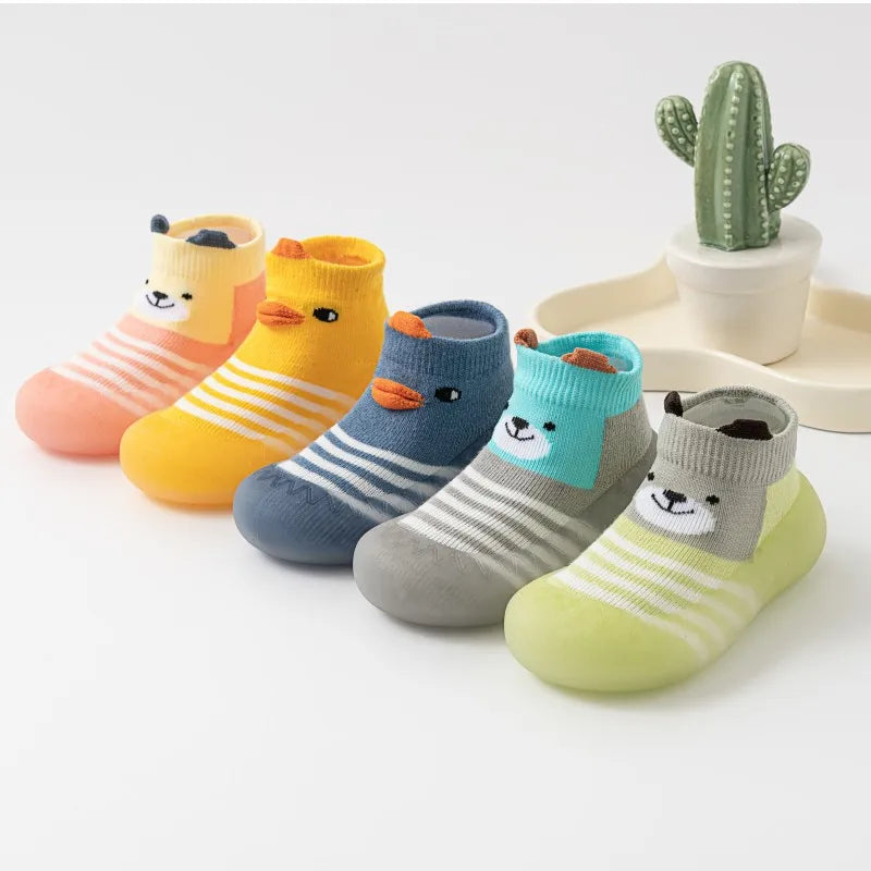 Baby First Shoes Toddler Walker Infant Boys Girls Kids Rubber Soft Sole Floor Barefoot Casual Shoes Knit Booties Anti-Slip