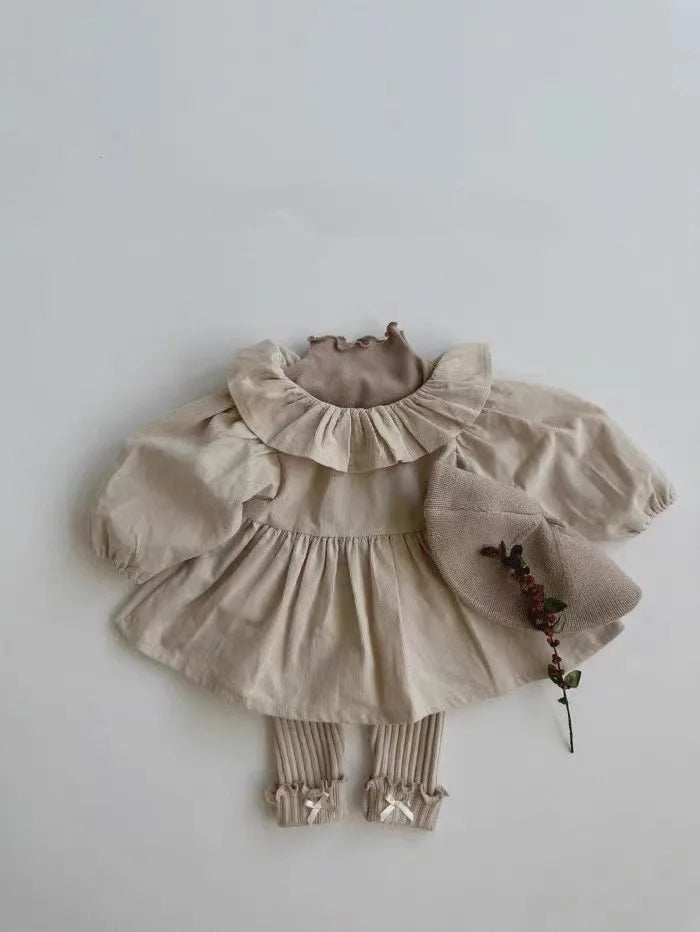 2025 Autumn New Baby Girl Ribbed Leggings Solid Tights For Infant Girl Cotton Casual Pants Toddler Versatile Slim Fit Trousers