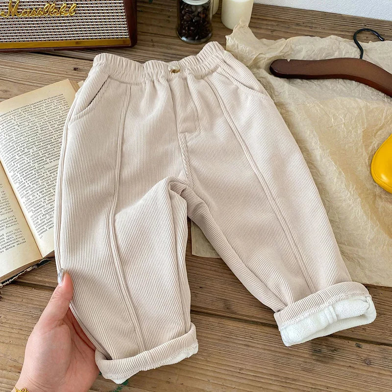 MILANCEL 2025 Spring Autumn Solid Kids Boys Straight Pants Fashion Children Clothing Trousers Brief Jeans for 1-6 Years