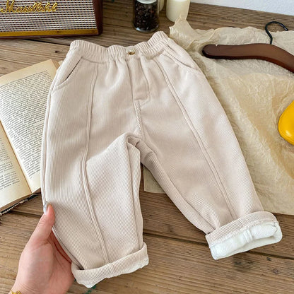 MILANCEL 2025 Spring Autumn Solid Kids Boys Straight Pants Fashion Children Clothing Trousers Brief Jeans for 1-6 Years