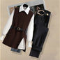 2026 Autumn Increased Size Korean Popular Chiffon Shirt Knitted Sweater Jeans Three Piece Elegant Women's Pants Set Tracksuit