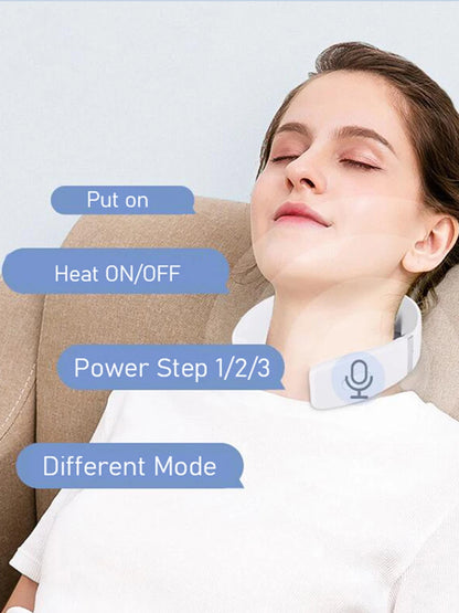 New Smart Neck Shoulder Muscle Massager Electric Heat Relaxation You Body Anytime USB Charging White