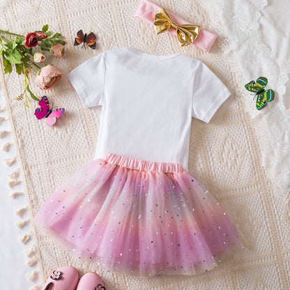 NewBorn Girls 1St Birthday Party Dress Princess 1 Year Old Ceremony Mesh Tutu Vestidos Infant Unicorn Christening Gowns