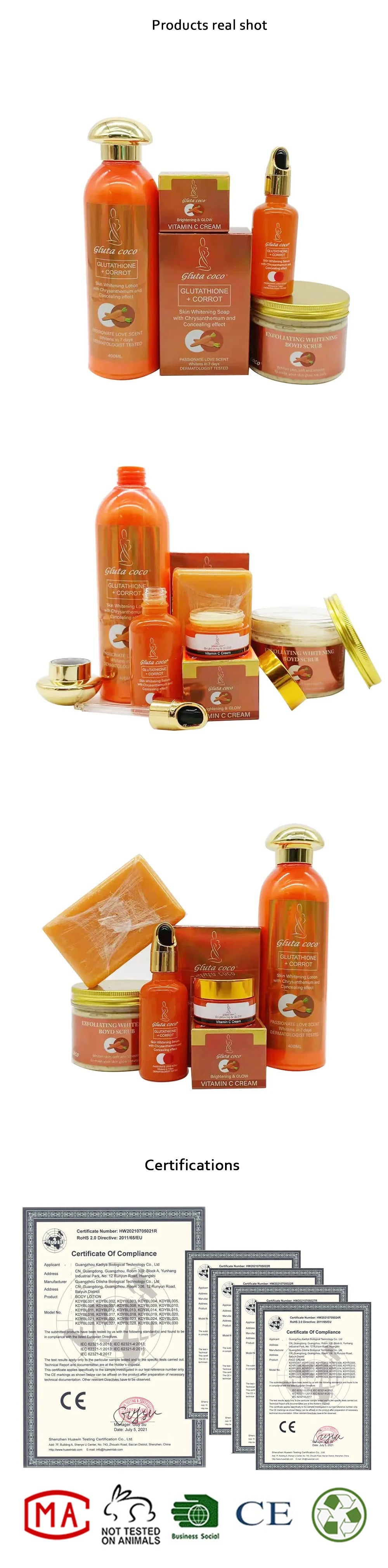 Glut Master GLUTATHIONE+CORROT Skincare Set Lightening Moisturizing Exfoliating Smooth Speedy Glowing skin for Dark Skin Women