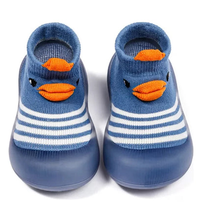 Cartoon Toddler Shoes Animal Pattern Non-slip Silicone Sole Baby Floor Socks Breathable Casual Cotton Baby Boys Girls Shoes