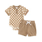 Mubi neo 3 -18 Months Newborn Baby Boy Clothes Ribbed Knit Short Sleeve Romper Shorts Set Infant Summer Outfit  Sets for Babies