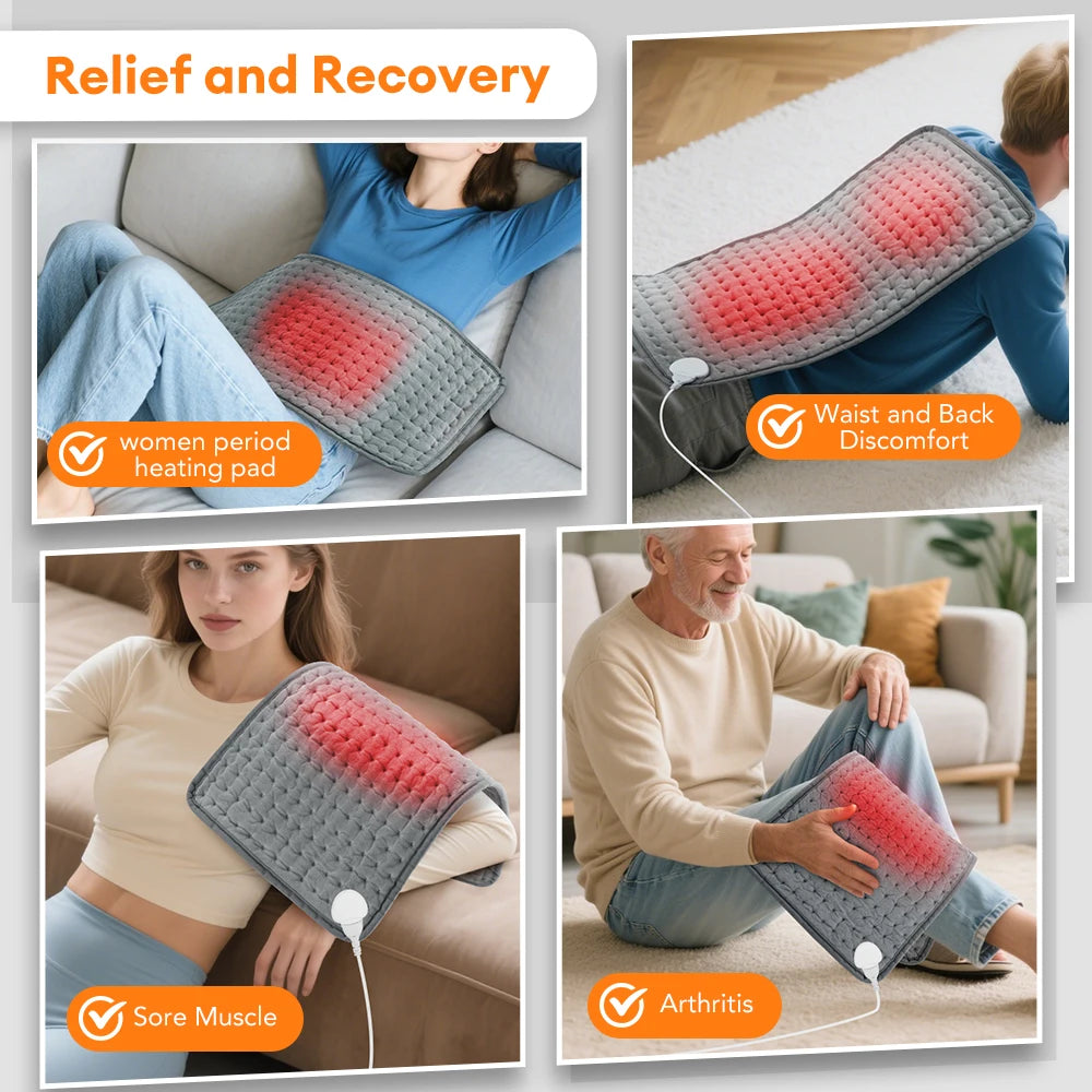 Electric Heating Blanket for Home Use - 9 Levels Thermal Heated Mat Home Soft Safe Winter Body Back Leg Warmer Pads 60*30cm