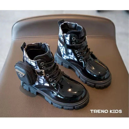 Spring and Autumn Girls Kids Shoes Ankle Boots Fashion British Style Single Boot Soft Sole Versatile Children's  Leather Shoes