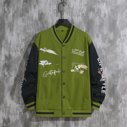 2026 New Jacket Coat Letter Printed  Wear Men Baseball Jacket Casual Long Sleeve Stand Jackets Men's Coats Sweatshirts Outerwear