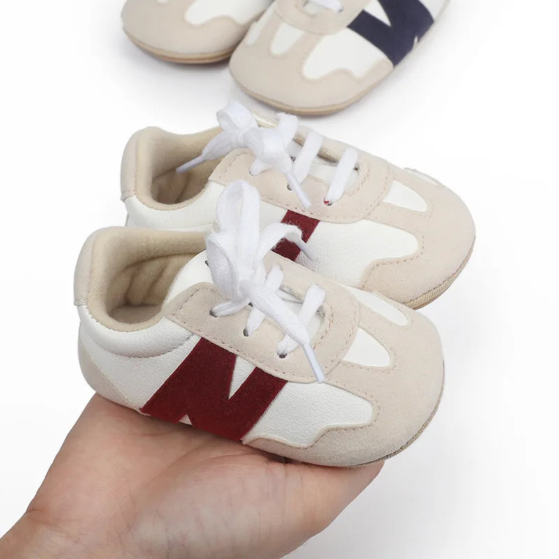 Newborn Baby Sneakers Letter Patchwork Baby Casual Shoes Anti-slip Hundred Toddler Baby Boys Girls Shoes 0-18 Months