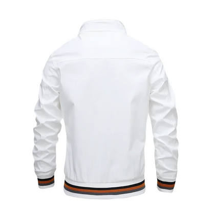 Camel - Men's premium embroidered zippered jacket, casual outdoor sports jacket, fashionable top, spring and autumn, high-quality