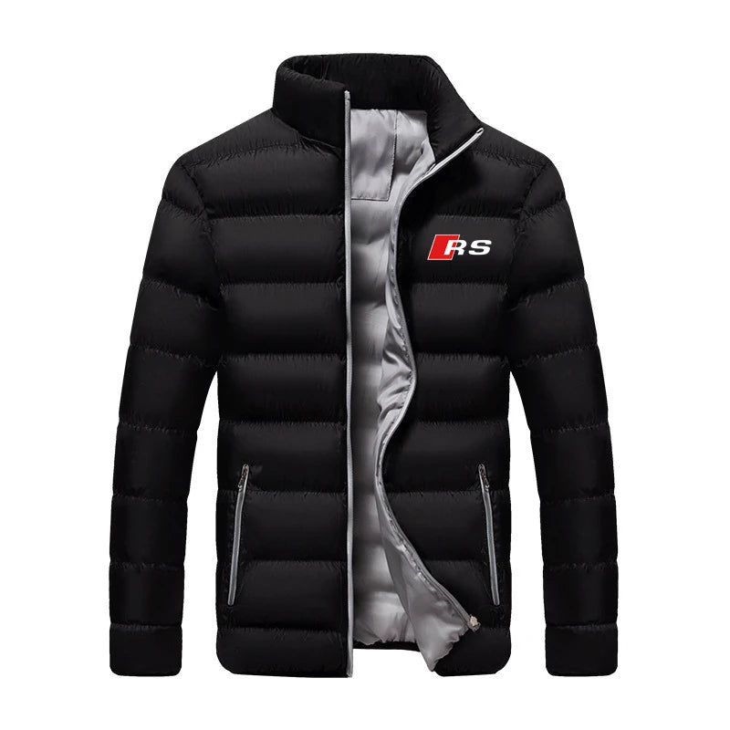 2026 Autumn Selling Audi-RS England style Print Solid Color Cotton Men Long Sleeve Popular Jacket Zip Comfortable Down Jacket