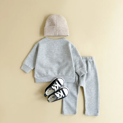 Newborn Baby Clothes Infant Outfit Boy Girl Sweatshirt Spring Autumn Top Pants Letter Long Sleeve 2Pcs Kids Children Clothes Set