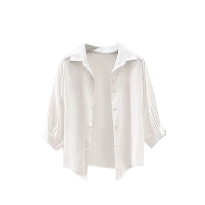 2026 Summer New Fashion Tracksuit Matching Set Women's Elegant White Sunscreen Shirt+ Vest+ Casual Wide Leg Pants 3-Piece Suit