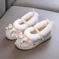 Kids Princess Embroidery Shoes Girls Winter Warm Cotton Shoes Traditional Chinese Style Children Hanfu Performance Flats Shoes