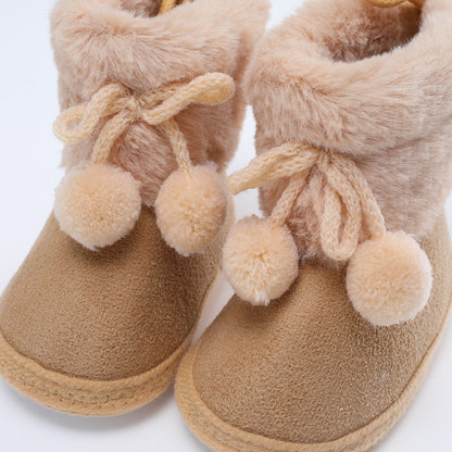 Newborn Toddler Warm Boots Winter First Walkers baby Girls Boys Shoes Soft Sole Fur Snow Booties Kids Snow Boots for 0-18M Bebe