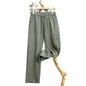 Linen Natural Pure Skin Breathable Summer Pure Color Fashion Linen Slim Fit Men Loose 100% Linen Straight Flax Casual Pants