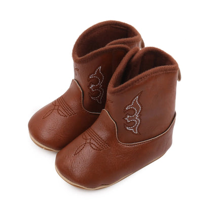 Baby Boots Made Of Soft PU and High-quality Cotton 2026 New Autumn and Winter Short Boots With Rubber Soles and Anti Slip Baby