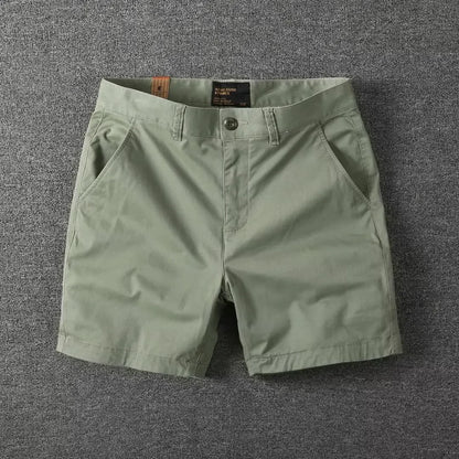 Men's Casual Cotton Shorts Summer Solid Color Slim Fit Loose Fit Thin Three-quarter Length Pants  Workwear