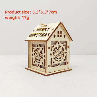 New Holiday Wooden Decorations for Christmas Houses, Wooden Cabin Ornaments, Handmade Wooden Crafts, Christmas Ornaments