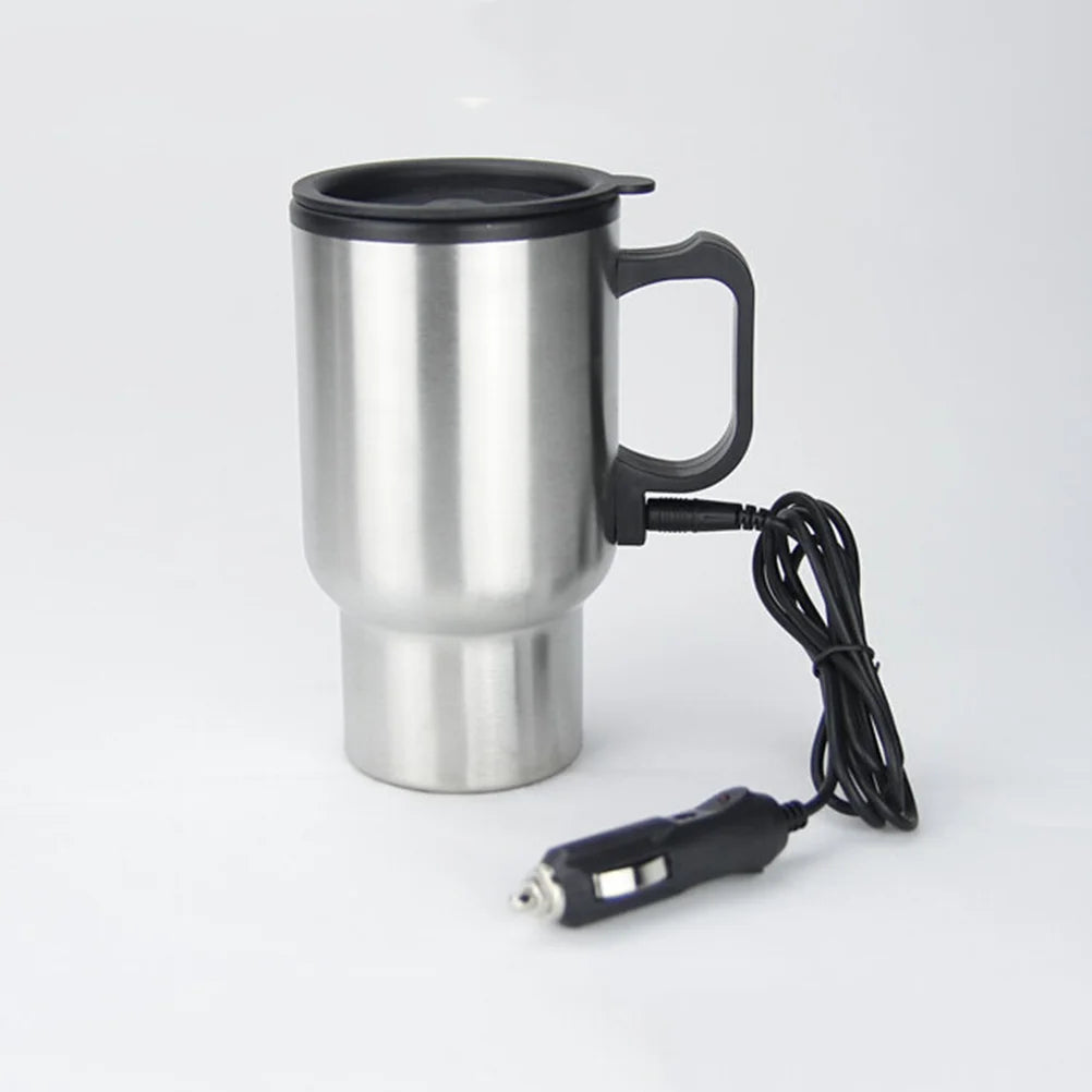 450 ML Double Sections Insulated Car Vacuum Cup Stainless Steel Heating Travel Mug For 12V Electric Beverage Container With