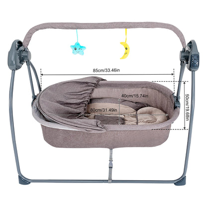 Baby Cradle Swing 5 Speed Electric Stand Crib Auto Rocking Chair Bed with Remote Control Infant Musical Sleeping Basket