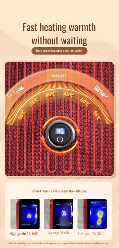 Electric Blanket Heated Shawl USB Warming Blanket Portable Washable Graphene Heating Blanket for Winter