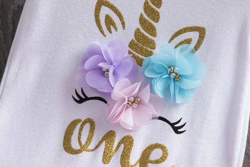 NewBorn Girls 1St Birthday Party Dress Princess 1 Year Old Ceremony Mesh Tutu Vestidos Infant Unicorn Christening Gowns