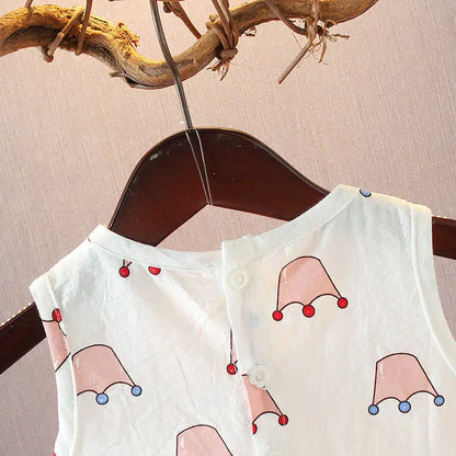 Summer Kids Baby Girls Dresses Infant Clothing Sleeveless Backless Bowknot Polka Dot Princess Dress Newborn Children Clothes