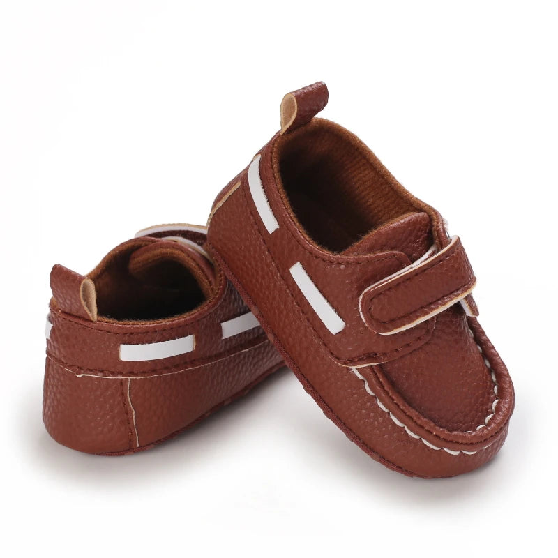 Newborn Baptist Shoes New Leather Gentleman Shoes Anti-slip Soft Bottom Indoor Baby Boys and Girls Casual Shoes Walking Shoes