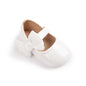 Newborn Baby Shoes Baby Boy Girl Shoes Girl Classic Bowknot Rubber Sole Anti-slip PU Dress Shoes First Walker Toddler Crib Shoes