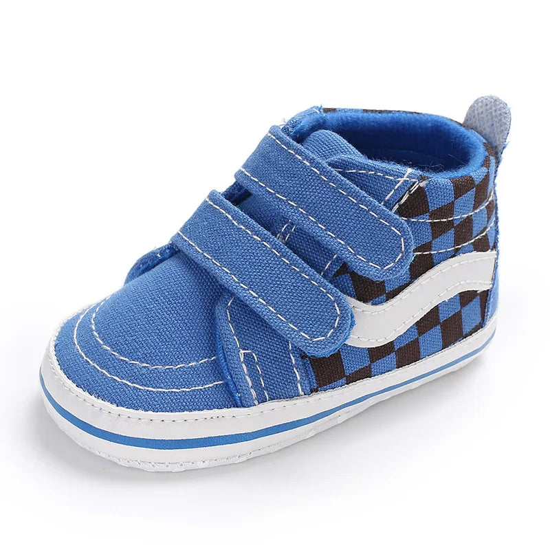 Meckior New Baby Canvas Sneakers Anti-slip Soft Plaid Baby Boy Girl Shoes Newborns First Walkers Infant Baby Unisex Casual Shoes