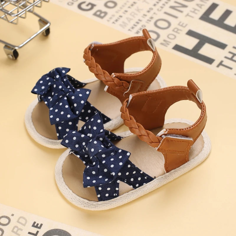 Lucky Blue Newborn Infant Toddler Boy Girl Casual Breathable Soft Cloth Bottom  Anti-slip PU Leather First Walkers Canvas Shoes