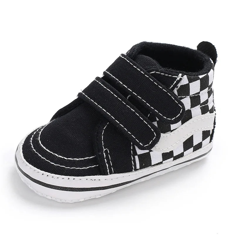 Meckior New Baby Canvas Sneakers Anti-slip Soft Plaid Baby Boy Girl Shoes Newborns First Walkers Infant Baby Unisex Casual Shoes
