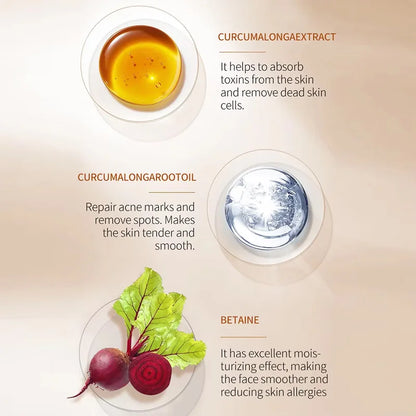 Turmeric Whitening Face Cream Wrinkle Removal Lighten Fine Lines Makes Skin Look More Youthful Brighten Moisturize Facial Care