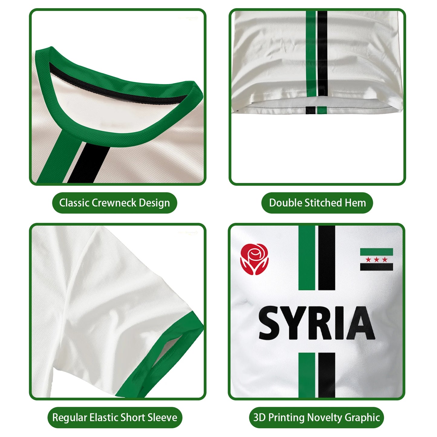 New Syria Football Jersey Men's Sports T-shirts Syrian Flag Street Oversized Tops Unisex Casual Graphic T-shirts Men's Gifts