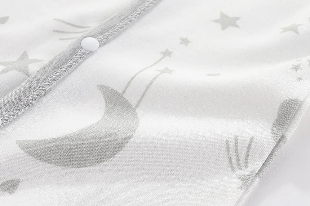Cotton Newborn Romper Star Moon Printed Footed Baby Bodysuit for Girls Boys Long Sleeve Autumn Toddler Clothes Infant Onesie