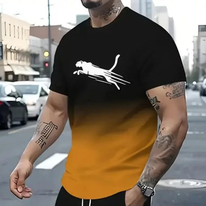 Animal T-Shirts For Men 3d Print T-Shirt Men's Sports T-Shirt Street Fashion Short Sleeve Tee Shirts Loose Oversized Men Clothing