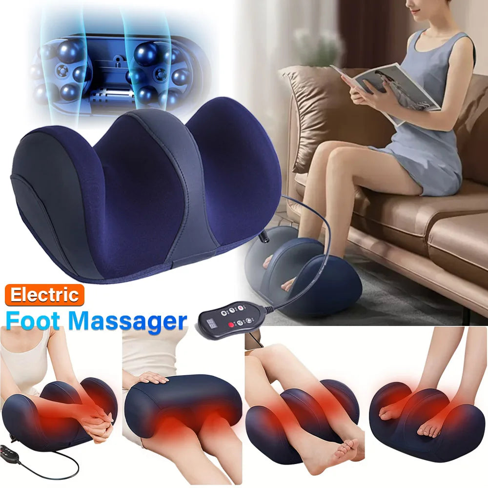Smart Electric Leg Massager Heating Foot Therapy Hot Compression Shiatsu Kneading Roller Calf Muscle Relaxation Foot Spa Machine