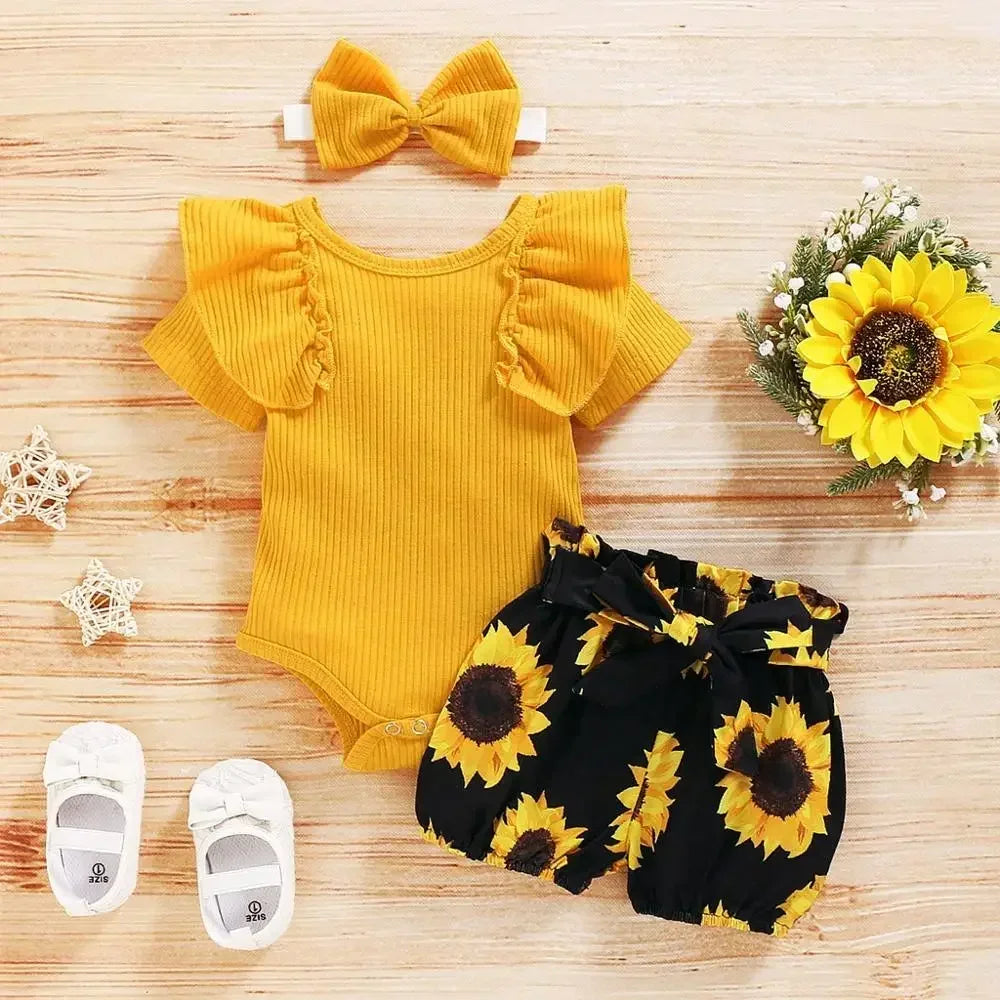 3Pcs Baby Girl Clothes Set Newborn Kids Clothing Children Toddler Girl Clothes Babe Girl Outfits Infant New Born Clothes