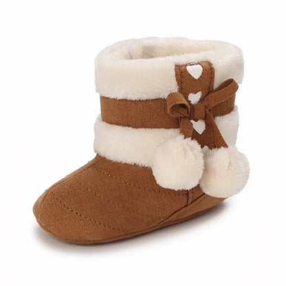 Newborn baby boy girl snow winter boots for infants and young children soft soled winter warm baby crib short boots shoes