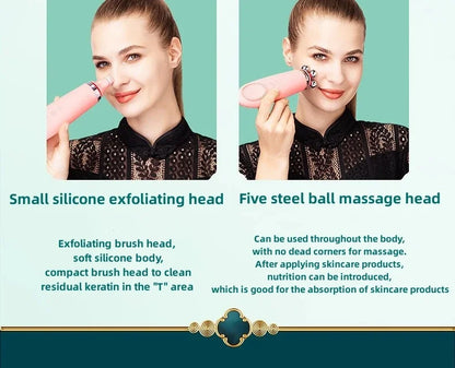 Beauty 4 in 1 Facial Skin Lifting Device Face Brush Cleanser Electric Silicone Facial Cleaning Brush for Deep Cleaning