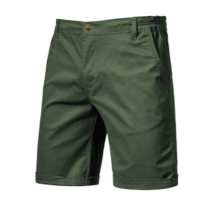 2026 Men Shorts Summer Cotton Middle Waist Male  Casual Business Men Shorts Printed Beach Stretch Chino Classic Fit Short Homme