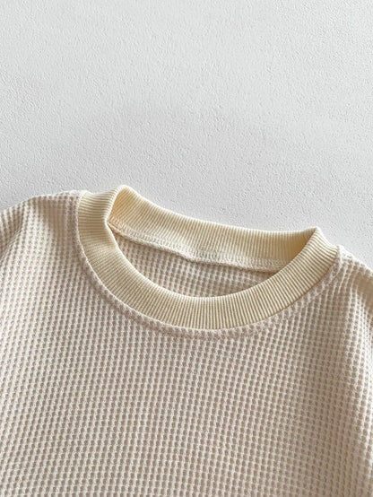 MILANCEL Spring Designer Kids Baby Clothes Casual Boys Suit Cool Infant Blouse And Pants2 PCs Waffle Clothing Set Outfits