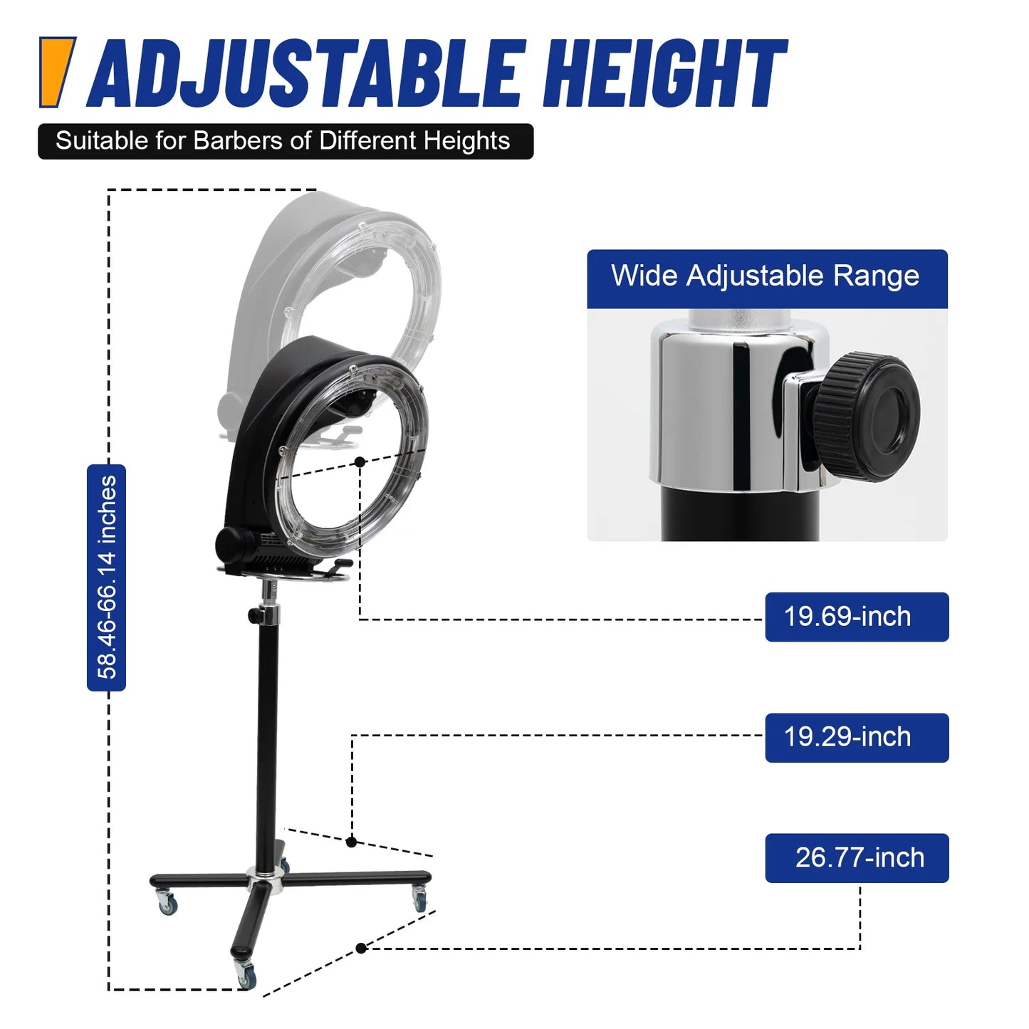 3-in-1 track infrared hair dryer 950w Six modes of heat able hair dryer Hair Salon Styling Height adjustable 58-66inch